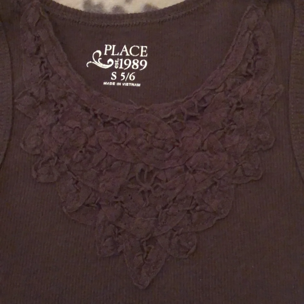 Children’s Place Brown Crochet Ribbed Fitted Tank Top Size Small 5/6